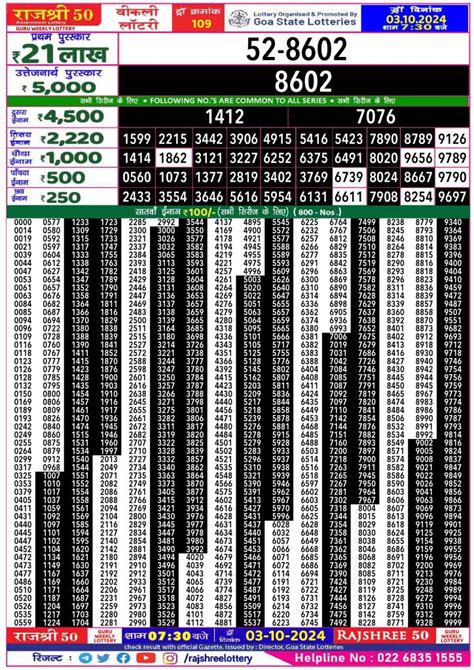 rajshree 50 guru weekly lottery result today live|RAJSHREE 50 GURU WEEKLY LOTTERY Dated 29 AUG 2024, 07.30 PM Rajshree .